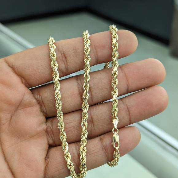 14kt Real Gold Rope Chain 4mm 24 inch - Picture 5 of 9